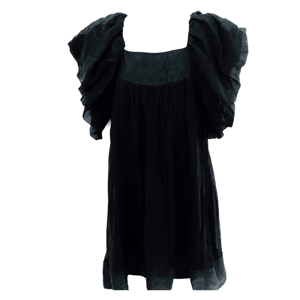 Blu Pepper Women M Black Puff Short Tent Dress